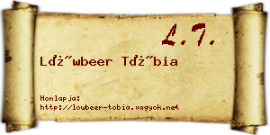 Löwbeer Tóbia névjegykártya